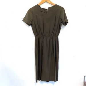 Versatile vintage Betty Barclay cotton seersucker striped dress